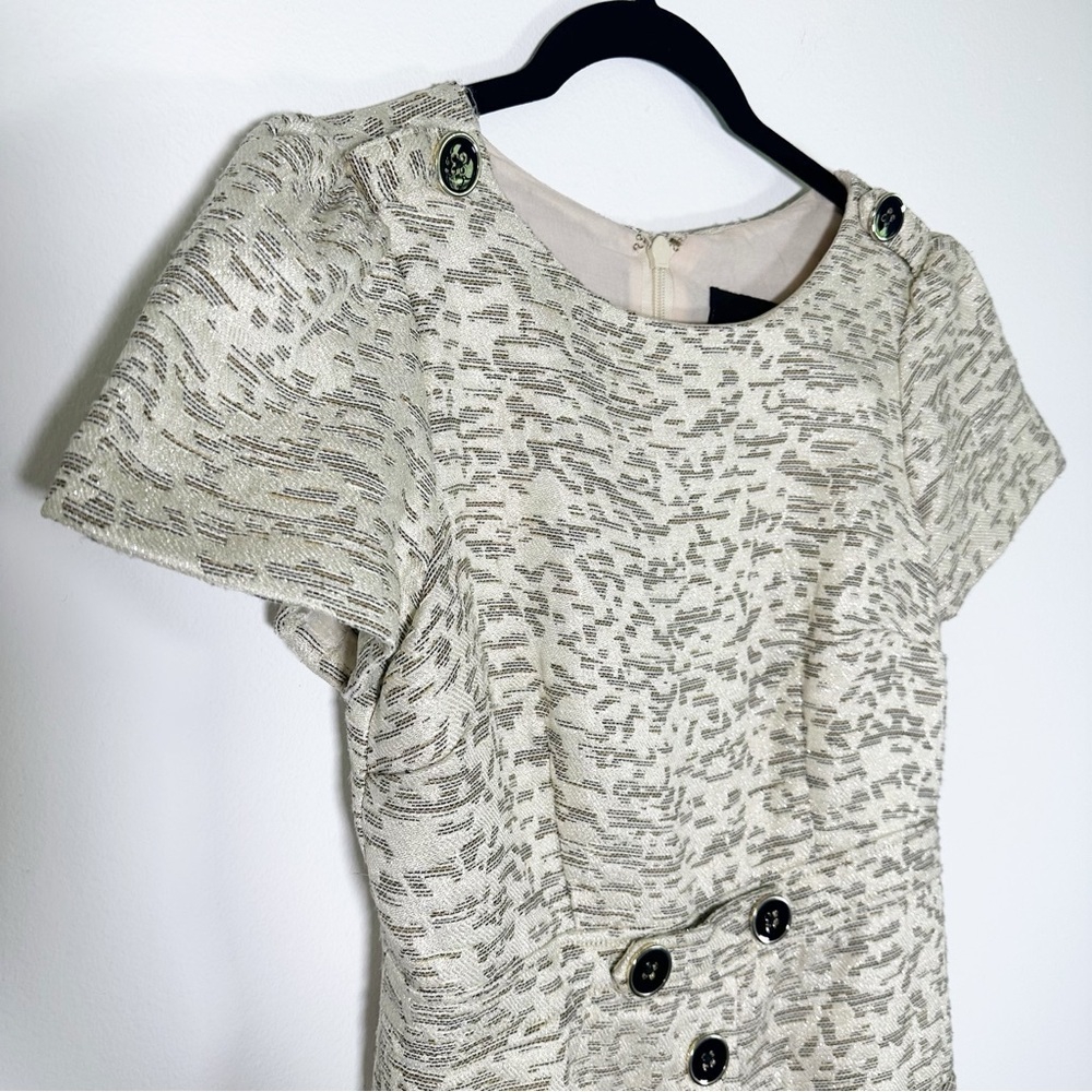 Moulinette Soeurs x Anthropologie April Textured-Jacquard Gold Dress Size 2 - Picture 5 of 16